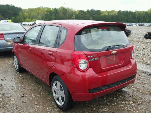 KL1TG6DE1AB111283 - 2010 CHEVROLET AVEO LT RED photo 3