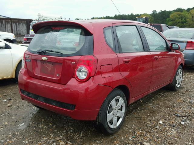 KL1TG6DE1AB111283 - 2010 CHEVROLET AVEO LT RED photo 4