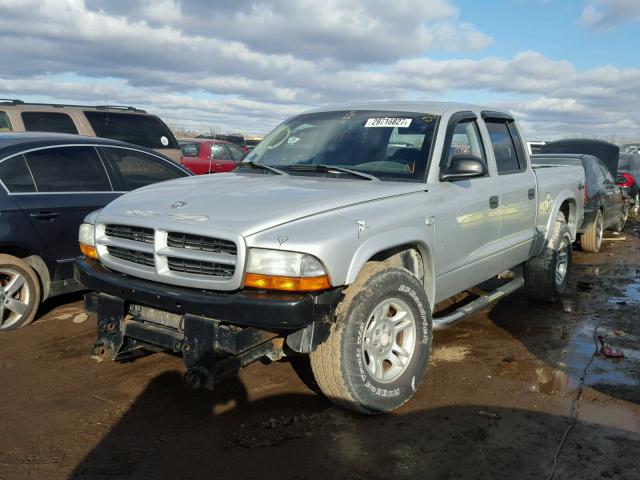 1D7HG38X13S220201 - 2003 DODGE DAKOTA QUA SILVER photo 2