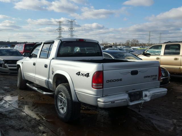 1D7HG38X13S220201 - 2003 DODGE DAKOTA QUA SILVER photo 3