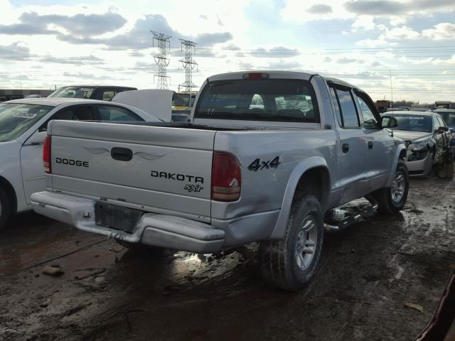 1D7HG38X13S220201 - 2003 DODGE DAKOTA QUA SILVER photo 4