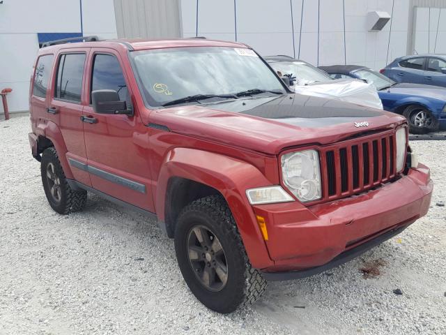 1J8GN28K78W281152 - 2008 JEEP LIBERTY SP RED photo 1