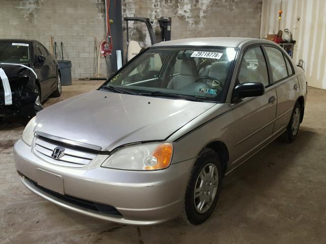 1HGES16521L018509 - 2001 HONDA CIVIC LX GRAY photo 2