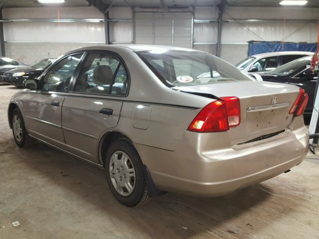 1HGES16521L018509 - 2001 HONDA CIVIC LX GRAY photo 3