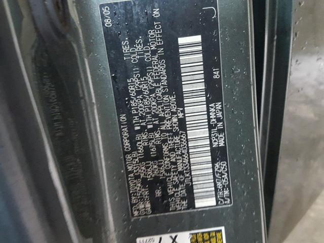 JTLKT334664036667 - 2006 TOYOTA SCION XB GRAY photo 10