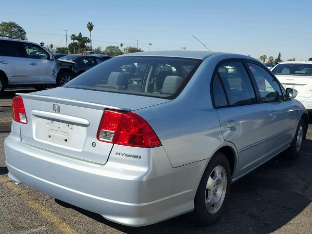 JHMES96674S000442 - 2004 HONDA CIVIC HYBR BLUE photo 4