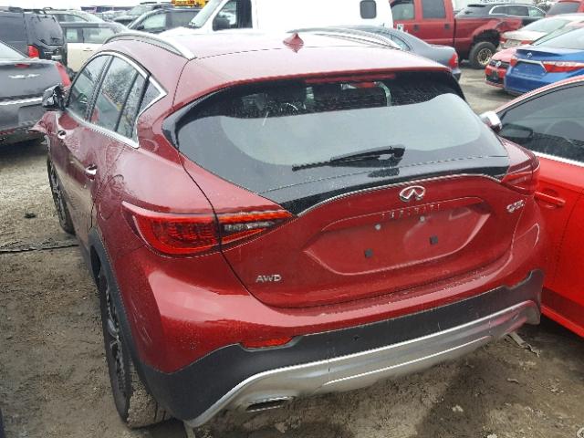 SJKCH5CR2JA056916 - 2018 INFINITI QX30 BASE RED photo 3