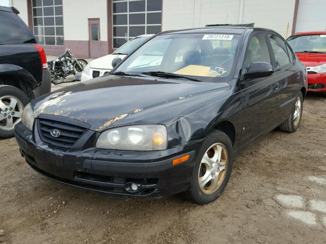 KMHDN46DX4U781141 - 2004 HYUNDAI ELANTRA GL BLACK photo 2