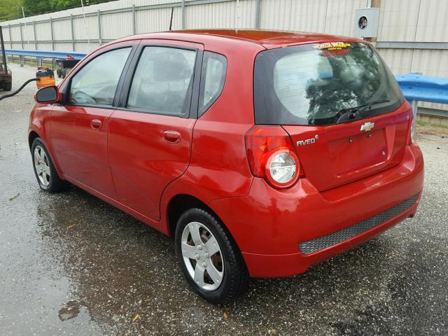 KL1TD6DE9AB132374 - 2010 CHEVROLET AVEO LS RED photo 3