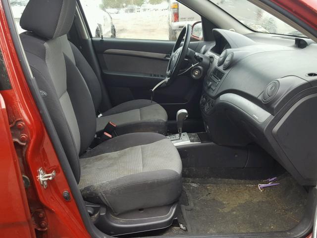 KL1TD6DE9AB132374 - 2010 CHEVROLET AVEO LS RED photo 5