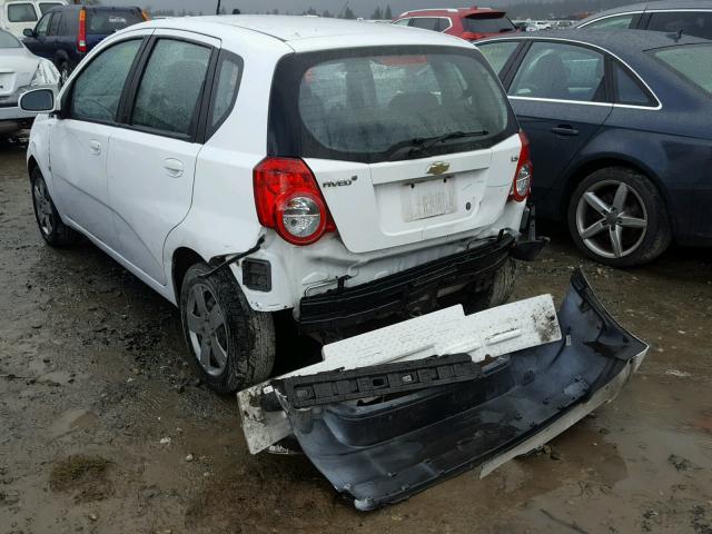 KL1TD66E19B379686 - 2009 CHEVROLET AVEO LS WHITE photo 3