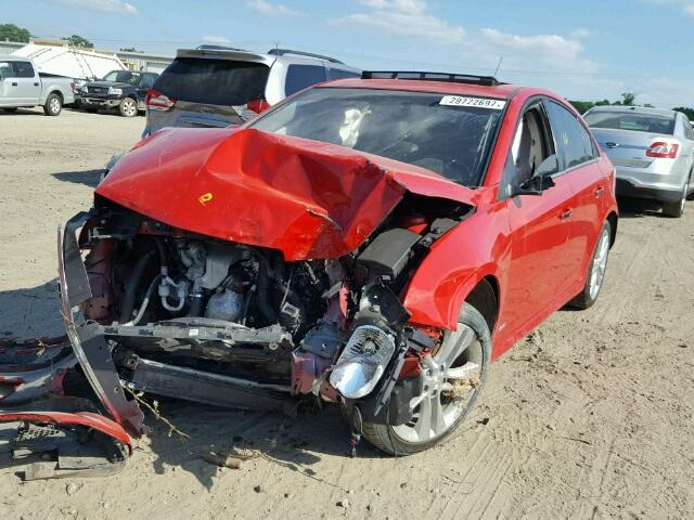 1G1PH5SC1C7317642 - 2012 CHEVROLET CRUZE LTZ RED photo 2