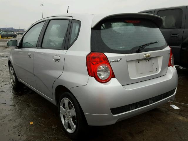 KL1TG66E29B398464 - 2009 CHEVROLET AVEO LT SILVER photo 3