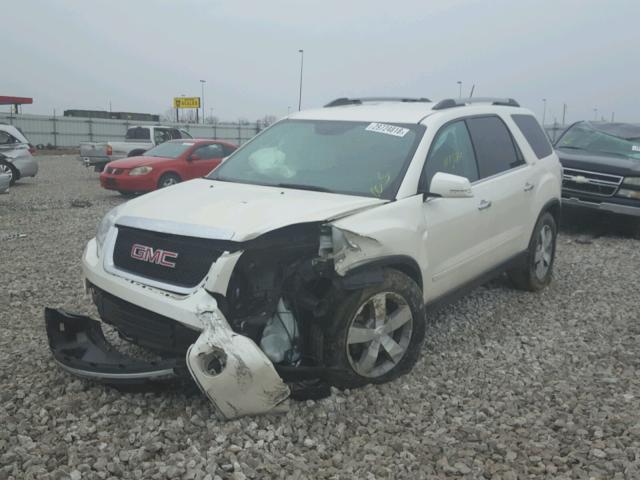 1GKKVRED2BJ398145 - 2011 GMC ACADIA SLT WHITE photo 2