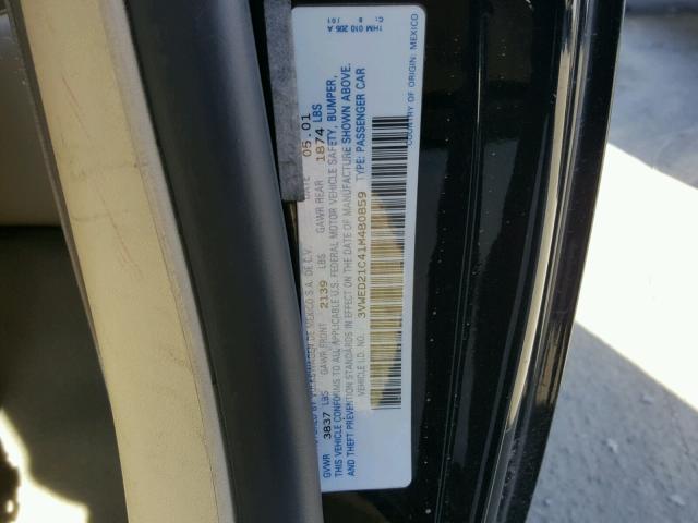 3VWED21C41M480859 - 2001 VOLKSWAGEN NEW BEETLE 黑色 照片 10