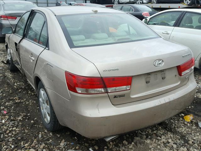 5NPET46F88H389601 - 2008 HYUNDAI SONATA GLS BEIGE photo 3