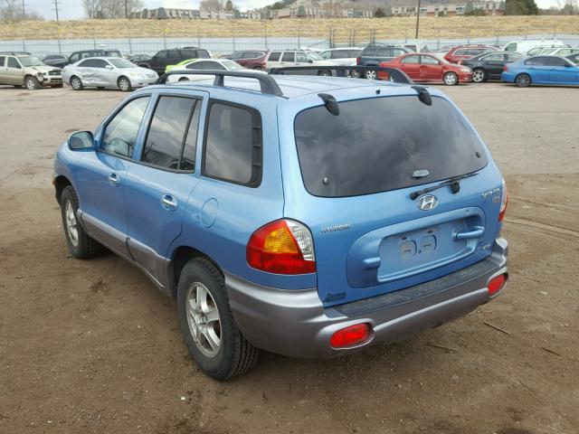 KM8SC73E53U538282 - 2003 HYUNDAI SANTA FE G BLUE photo 3