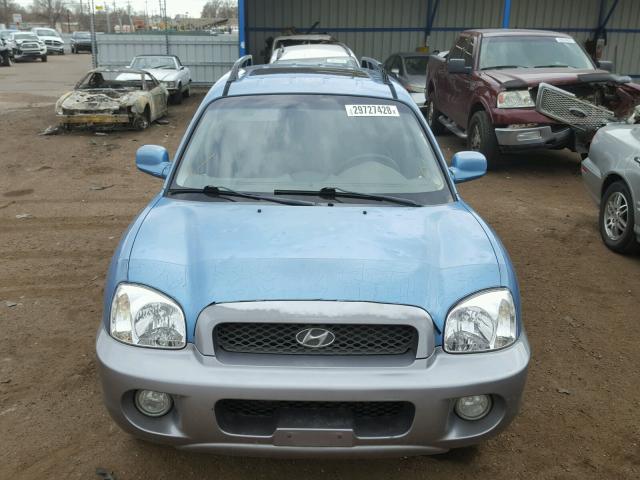 KM8SC73E53U538282 - 2003 HYUNDAI SANTA FE G BLUE photo 9