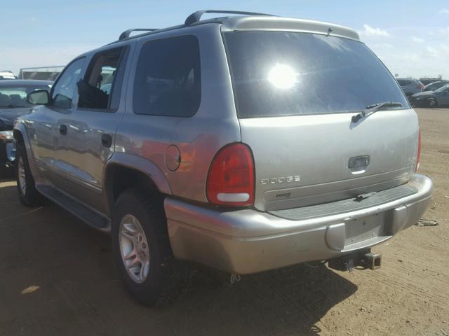 1B4HS28N21F524576 - 2001 DODGE DURANGO SILVER photo 3