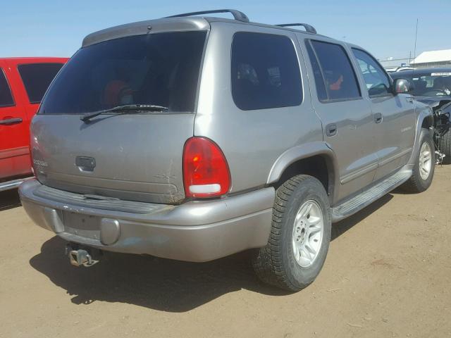 1B4HS28N21F524576 - 2001 DODGE DURANGO SILVER photo 4