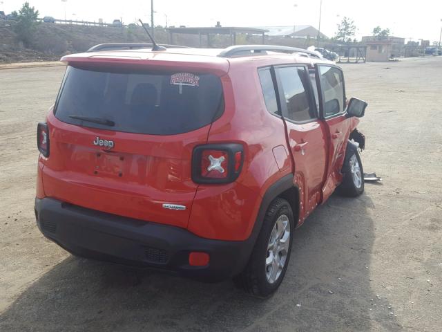 ZACCJABB0HPG08086 - 2017 JEEP RENEGADE L RED photo 4