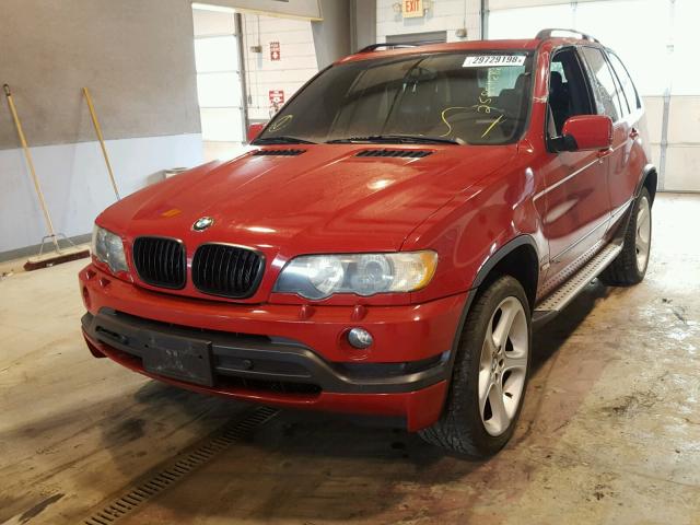 5UXFB93523LN80868 - 2003 BMW X5 4.6IS RED photo 2