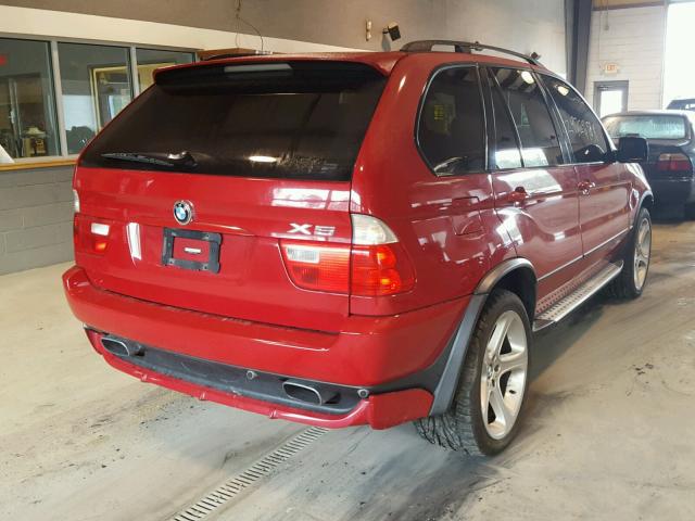 5UXFB93523LN80868 - 2003 BMW X5 4.6IS RED photo 4