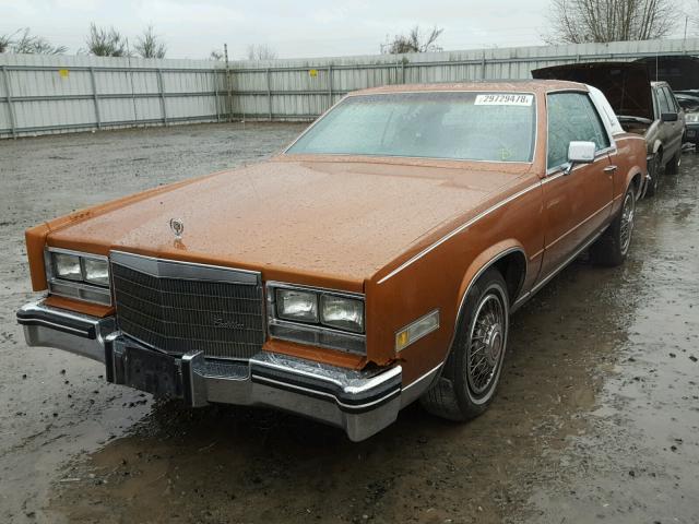 1G6EL5783FE609555 - 1985 CADILLAC ELDORADO ORANGE photo 2