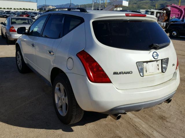 JN8AZ08T43W106126 - 2003 NISSAN MURANO WHITE photo 3