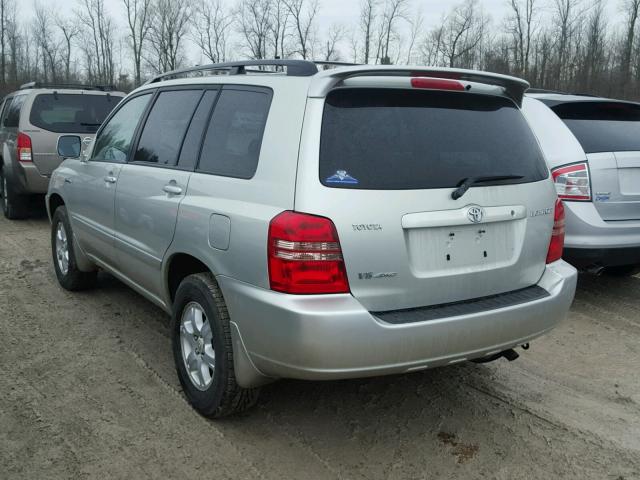 JTEHF21A330131539 - 2003 TOYOTA HIGHLANDER GRAY photo 3