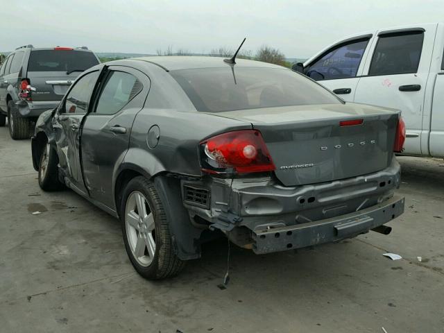 1C3CDZAB3DN529865 - 2013 DODGE AVENGER SE GRAY photo 3