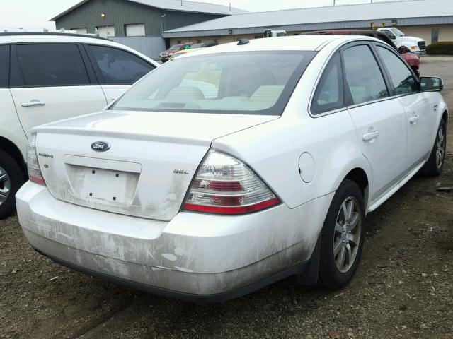 1FAHP24W18G164939 - 2008 FORD TAURUS SEL WHITE photo 4