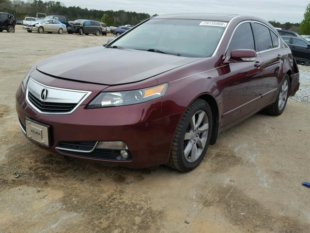 19UUA8F22DA001335 - 2013 ACURA TL MAROON photo 2