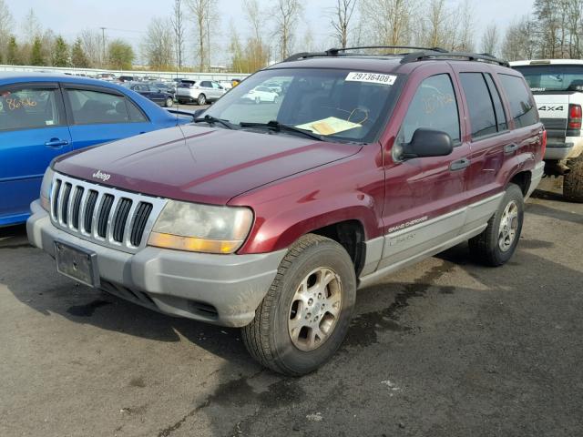 1J4GW58S4XC519362 - 1999 JEEP GRAND CHER RED photo 2