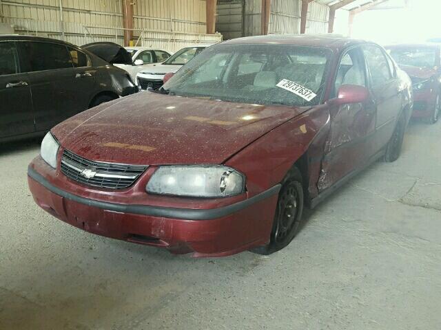 2G1WF52E559216138 - 2005 CHEVROLET IMPALA RED photo 2