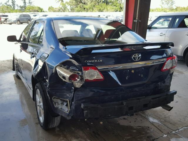 2T1BU4EE6CC773624 - 2012 TOYOTA COROLLA BA BLUE photo 3