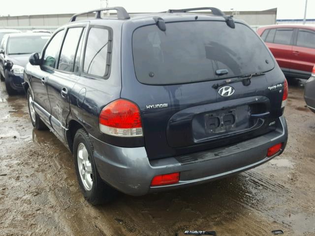 KM8SC73D75U909288 - 2005 HYUNDAI SANTA FE G BLUE photo 3