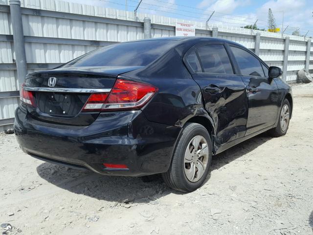 19XFB2F58DE084410 - 2013 HONDA CIVIC LX BLACK photo 4