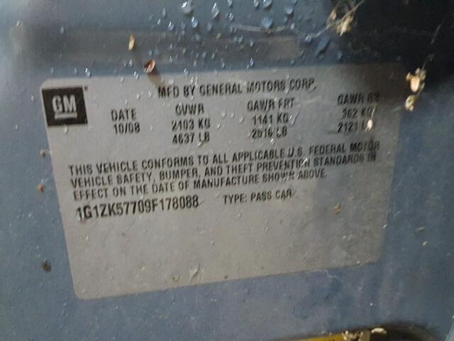 1G1ZK57709F178088 - 2009 CHEVROLET MALIBU LTZ 蓝色 照片 10