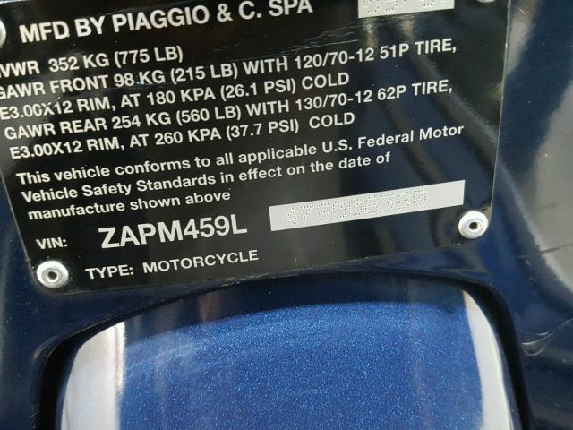 ZAPM459L475006380 - 2007 VESPA GTS 250 BLUE photo 19