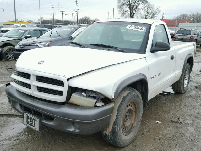 1B7FL16X72S682295 - 2002 DODGE DAKOTA BAS WHITE photo 2