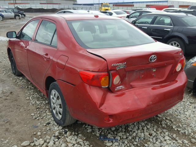 JTDBL40E89J012178 - 2009 TOYOTA COROLLA BA RED photo 3