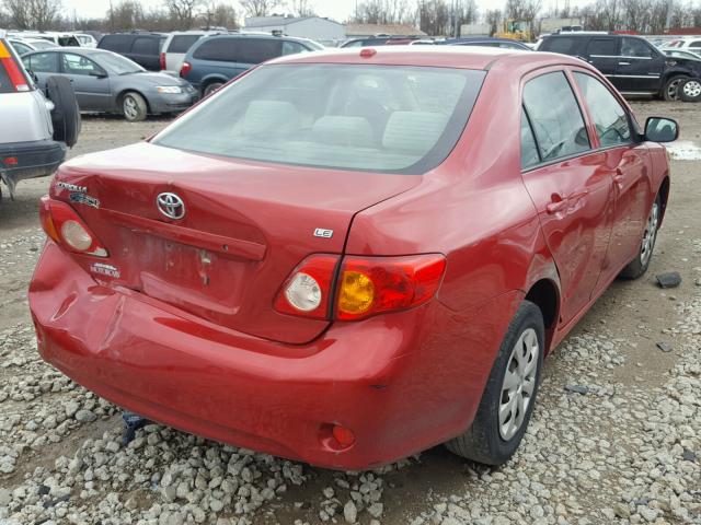 JTDBL40E89J012178 - 2009 TOYOTA COROLLA BA RED photo 4