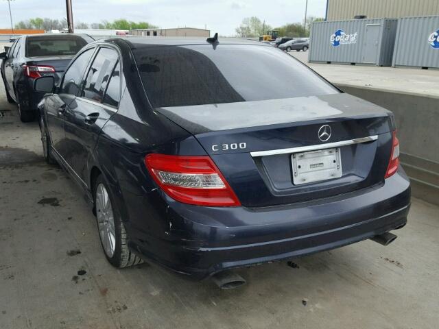 WDDGF54X39R067840 - 2009 MERCEDES-BENZ C 300 BLUE photo 3