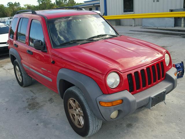 1J4GL48K52W210333 - 2002 JEEP LIBERTY SP RED photo 1