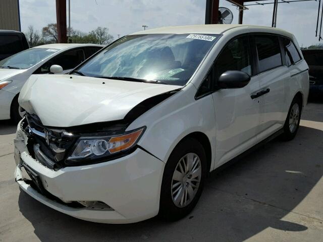 5FNRL5H28FB022694 - 2015 HONDA ODYSSEY LX WHITE photo 2