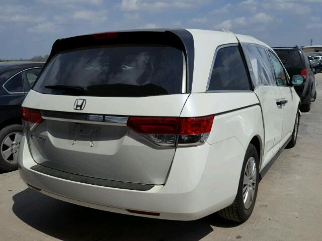 5FNRL5H28FB022694 - 2015 HONDA ODYSSEY LX WHITE photo 4