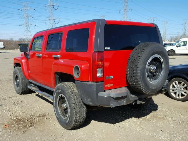 5GTDN13E778180646 - 2007 HUMMER H3 RED photo 3