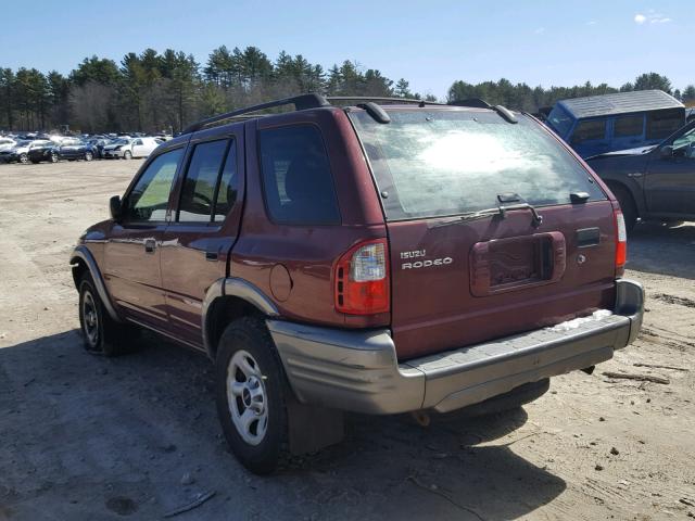 4S2DM58W024338851 - 2002 ISUZU RODEO S RED photo 3