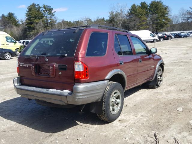 4S2DM58W024338851 - 2002 ISUZU RODEO S RED photo 4